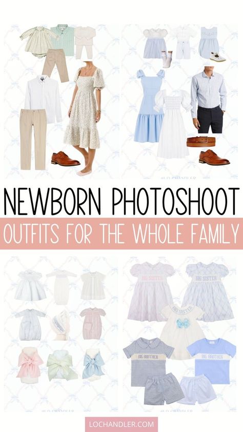 Plan the perfect outfits for your newborn photoshoot! Discover our expert tips on newborn picture outfits, coordinating family picture outfits, and stylish mom attire. Create a cohesive and fashionable look that will make your newborn session truly special. Coordinating Sibling Outfits, Newborn Picture Outfits, Outdoor Newborn Photography, Stylish Mom Outfits, Newborn Family Pictures, Family Photos What To Wear, Newborn Photo Outfits, Newborn Family Photos, Outfits Stylish