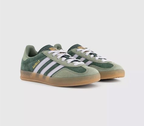 adidasGazelle Indoor Trainers Adidas Gazelle Green, Kids Football Shirts, Mineral Green, Green Trainers, Adidas Originals Gazelle, Autumn Trends, Training Clothes, Shoe Inspo, Swag Shoes