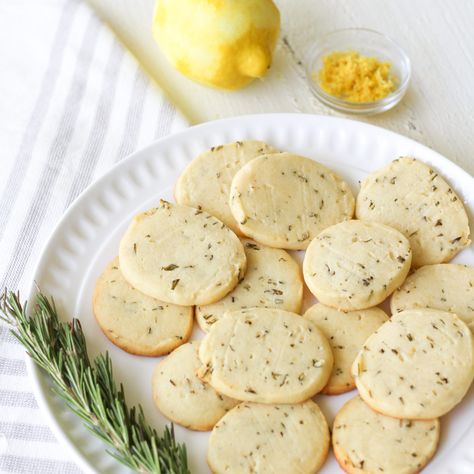 Lemon Rosemary Cookies Fennel Cookies, Lemon Rosemary Cookies, Rosemary Cookies, Cornmeal Cookies, Lemon Rosemary, Food Substitutions, Cutout Sugar Cookies, Lemon Cookies, Fresh Rosemary