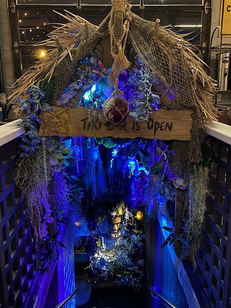 Modern Tiki Bar, Tiki House, Tiki Lights, Backyard Adventure, Tiki Decor, Tiki Bar Decor, Jungle Theme Birthday, Tiki Lounge, Creepy Halloween Decorations