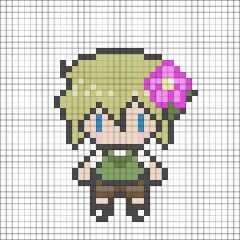 Perler Bead Patterns Omori, Basil Full Body Sprite Omori, Omori Pixel Art Grid, Omori Fuse Beads, Omori Kandi, Basil Omori Sprites, Aubrey Omori Sprites Real World, Basil Omori Perler Beads, Omori Kandi Pattern