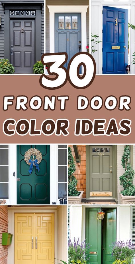 Discover 30 stunning front door color ideas to make a lasting impression. Transform your home's entry with bold, stylish hues. Perfect for boosting curb appeal! Panelled Front Door, Salmon Front Door Paint Colors, Colonial House Front Door, Craftsman Style Front Door, Gray Front Door Colors, Front Door Color Ideas, Bold Front Door Colors, Door Color Ideas, Bold Front Door