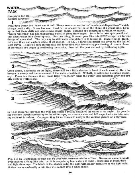 Jack Hamm Drawing Scenery Seascapes Landscapes : Free Download, Borrow, and Streaming : Internet Archive How To Draw Water, Water Sketch, Easy Pencil Drawings, Ink Drawing Techniques, Draw Water, Wave Drawing, Drawing Scenery, Pencil Drawing Tutorials, Water Drawing