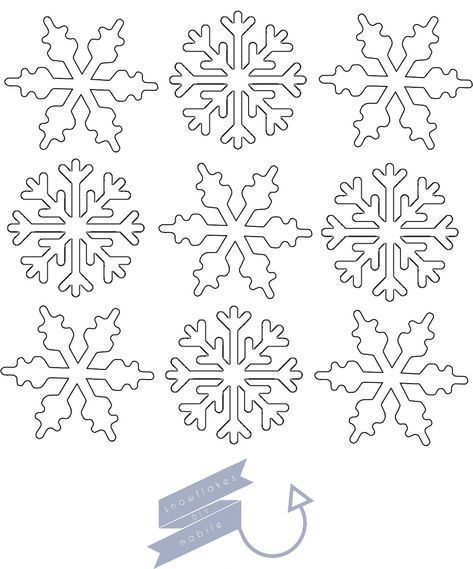 Snöflingor I Papper, Snowflakes Template, Printable Snowflake Template, Stencils Printables Templates, Royal Icing Templates, Diy Snowflake, Snowflake Stencil, Snowflake Template, Front Door Christmas Decorations