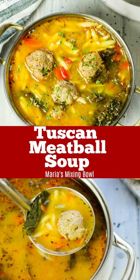 Instapot Meatball Soup, Tuscan Meatball Soup, Turkey Meatball Soup, Meatball Soup Recipes, Favorite Soups, Meatball Soup, Healthy Recipes Easy Snacks, Homemade Meatballs, Healthy Snacks Easy