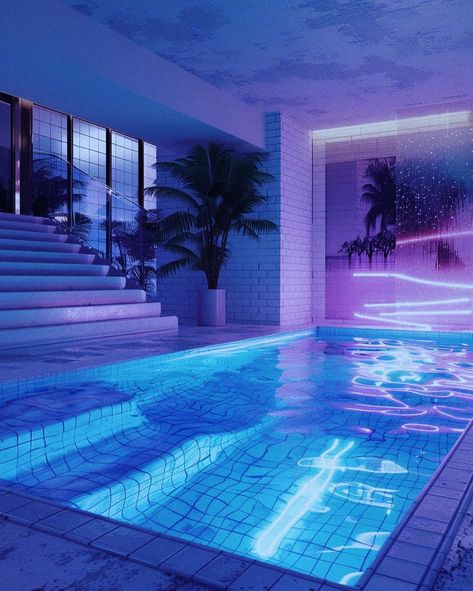 [AI] POV: Your penthouse swimming pool after a long day of your corporate job in the big city 💆🏻‍♀️ Get your wall posters on liminaldestinations.com (link in bio!) • • • • (AI images — MJ 6) #80sinterior #1980sinterior #80saesthetic #1980s #80svibes #80snostalgia #80sdecor #80s #vintage #interiordesign #homedecor #luxuryhomes 80’s Decor, Penthouse Ideas, 80s Interior Design, Pool Photography, 80s Interior, Aesthetic Space, 80s Aesthetic, Vaporwave Aesthetic, Pool Rooms