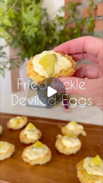 Ashlee Keene | DIY & Design on Instagram: "Fried Pickle Deviled Eggs are what dreams are made of and HOLY SMOKES were these good! Make these for your next gathering and perfect for Easter! 
.
.
Ingredients
6 eggs hard boiled 2 tablespoons Mayo 2 Tbs pickles, chopped, or use relish
1/2 tsp dill pickle juice 1 tsp dried Dill 1 tsp onion salt sea salt & pepper to taste 1/2 cup flour 2 raw eggs beaten in a mixing bowl 1/2 cup panko oil spray (I like avocado)

1. In a mixing bowl add cooked egg yolks, mayo, pickles, dill, onion salt, salt and pepper to taste. Give it a good mash with a fork or hand mixer, until everything is combined and egg yolks turned into puree.
2. In one dish add flour. Into another dish add 2 raw eggs and beat. Into a 3rd dish add panko and a little bit of dill and mix to Pickle Deviled Eggs, Dill Pickle Juice, Pickled Deviled Eggs, Fried Dill Pickles, Dried Dill, Raw Eggs, Sandwich Sides, Fried Pickles, Drying Dill