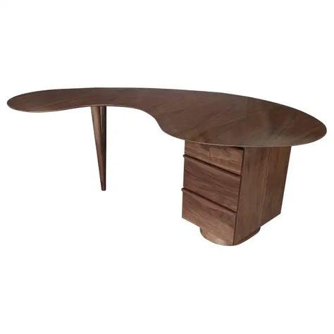 1stDibs: Antique and Modern Furniture, Jewelry, Fashion & Art Rounded Desk, Curved Office Desk, Round Desk, Curved Desk, Folding Screen Room Divider, Diy Mid Century, Mahogany Paneling, Modern Home Offices, Walnut Desk