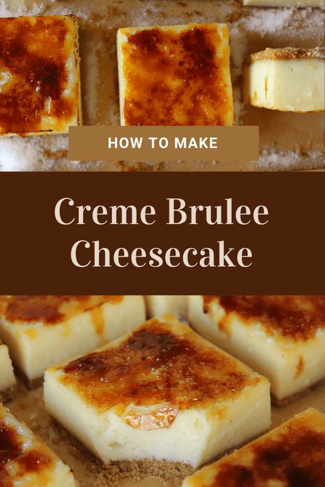 Brulee Desserts, White Chocolate Cheesecake Bars, White Chocolate Creme Brulee, Creme Brulee Cheesecake Bars, Brulee Cheesecake, Creme Brulee Desserts, Chocolate Cheesecake Bars, Creme Brulee Cheesecake, Tiktok Recipes