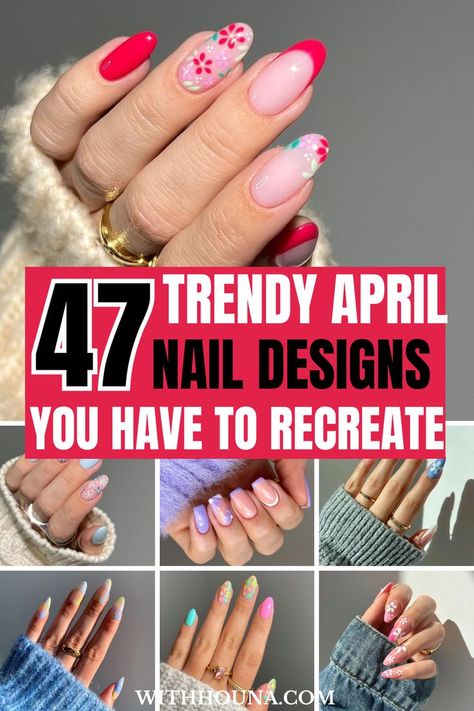 April is finally here and I can bet you're looking for cute April nails and April nail designs that matches the month's vibe and weather. Thus, you'll love these April nail ideas and April nail colors that will help you level up your April nail design. We’ve got you everything from April nails, April nail colors, April nails for spring, cute April nail designs, April nails ideas Easter, April nails for summer, April nail colors, April nails ideas Easter, and so much more. Nail Designs April, April Nails Ideas Easter, Cute April Nails, Nails Ideas Easter, April Nails Ideas, Nails April, Pink Flower Nails, French Tip Manicure, Lemon Nails