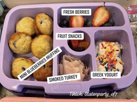 Mini Blueberry Muffins, Lunch Box Meals, Kids Lunch Box Meals, Bentgo Kids, Bento Box Ideas, Family Meal Planning, Lunch Idea, Box Lunch, Smoked Turkey