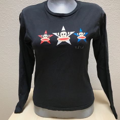 Rare Paul Frank Vintage Black Long sleeve T 2003. Unisex Small. Paul Frank Accessories, Paul Frank Aesthetic, Paul Frank Outfit, Paul Frank Clothes, Paul Frank Shirt, Paul Frank Monkey, Paul Frank, Thrifted Outfits, Broad Shoulders