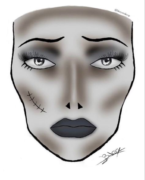 Tim Burton Eyebrows, Monochrome Makeup Look Black And White, Tim Burton Makeup Black Women, Black And White Makeup Halloween, Tom Burton Makeup, Tim Burton Style Makeup, Tim Burton Inspired Makeup, Halloween Makeup Tim Burton, Tim Burton Character Makeup