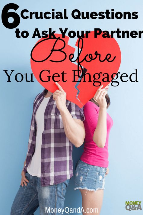 6 Crucial Questions to Ask Before You Get Engaged - Here are the top six questions to ask before you get engaged. You don't want any surprises before you walk down the aisle. Ask these! Before Getting Engaged, Money Savvy, Mad Money, Get Engaged, Family Money, Investing Tips, Walk Down The Aisle, Money Savers, Diva Style