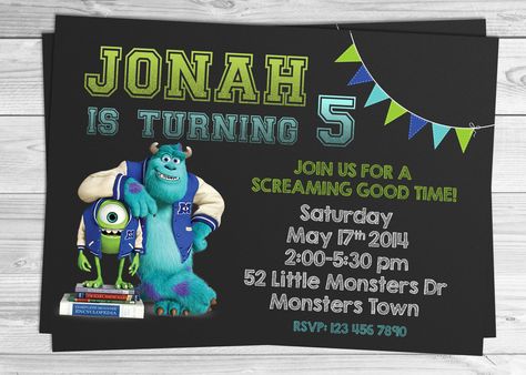 Monster Inc University birthday party invitation Monsters University Invitations, Monster University Birthday, Monsters Inc University, Inc Monsters, Monster Inc, Free Thank You Cards, Monsters University, Monster University, Invitation Printable