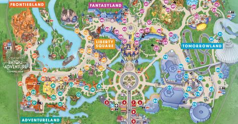 Magic Kingdom Map - Walt Disney World Magic Kingdom Map, Disney World Map, Kingdom Map, Dumbo The Flying Elephant, Disney Vacation Planner, Runaway Train, Country Bears, Flying Elephant, Splash Mountain