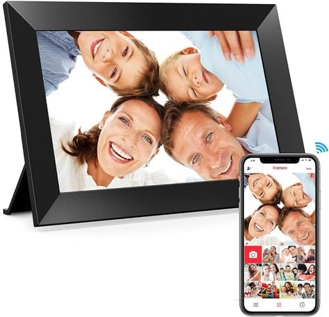 Amazon.com : Frameo 10.1 Inch WiFi Digital Picture Frame, 1280x800 HD IPS Touch Screen Photo Frame Electronic, 32GB Memory, Auto-Rotate, Wall Mountable, Share Photos/Videos Instantly via Frameo App from Anywhere : Electronics Digital Picture Frames, Digital Picture Frame, Clear Images, Wood Photo Frame, Digital Frame, Large Photos, Photo On Wood, Digital Photo Frame, Share Photos