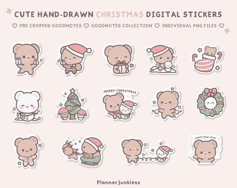 Single Digital Stickers Christmas, Free Goodnotes Stickers, Single Digital Stickers, Christmas Digital Stickers, Notes Stickers, Agenda Stickers, Goodnotes Stickers, Digital Planner Stickers, Doodles Drawings