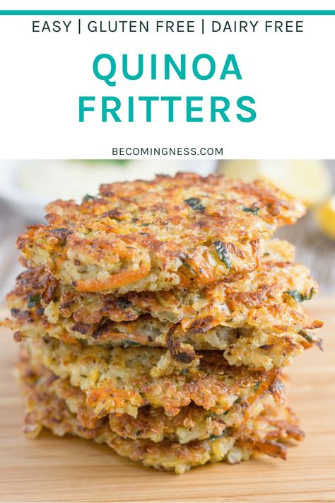 These quinoa fritters with healthy garlic aioli are a great way to use up any leftover quinoa. They are easy to make and make a perfect appetizer or you can serve with salad to make a meal. What To Do With Leftover Quinoa, Dairy Free Quinoa Recipes, Leftover Quinoa Recipes, Keto Dinner Recipes Crock Pot, Quinoa Fritters, Leftover Quinoa, Quinoa Patties, College Recipes, Quinoa Recipes Easy