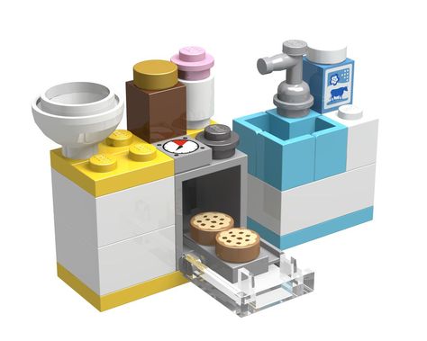 LEGO Set 561409-1 Cookie Kitchen (Model - A-Model) Lego Furniture Ideas Diy, Lego Kitchen Ideas, Lego House Ideas Easy Instructions, Lego Friends Ideas, Cute Lego Ideas, Simple Lego Builds, Lego Kitchen Instructions, Lego House Instructions Step By Step, Lego Doll House Instructions