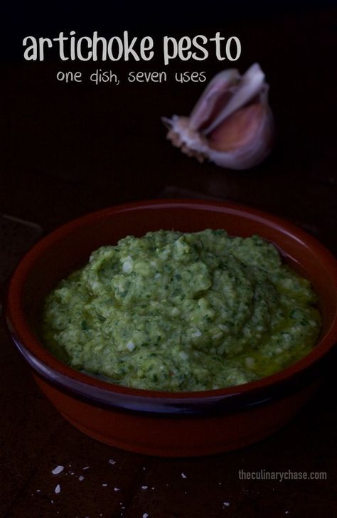 artichoke pesto - The Culinary Chase Artichoke Pesto Recipe, Artichoke Pesto, Cheesy Crackers, Roasted Tomatillo Salsa, Crackers Recipe, Turkey Cheese, How To Make Pesto, Broccoli Casserole, Cracker Recipes