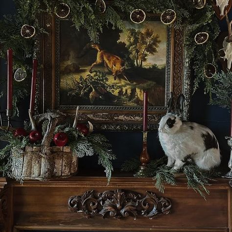 We call it “Houselander” 💙 And we’re talking all about it on this week’s episode of @droughtlanderdiariespodcast , available to stream… | Instagram Dark Moody Christmas Decor, Dark And Moody Christmas, Burgundy Candles, Moody Christmas, Winter Witch, Black Berries, Fairytale Decor, Witch Vibes, Quaint Cottage