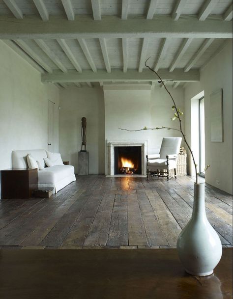 See designer Axel Vervoordt's work and get a glimpse of what the Kardashian-West home might look like! Axel Vervoordt Interiors, Kanye West Home, Palazzo Fortuny, Axel Vervoordt, Exposed Beams, Wooden Floor, Hard Wood, Ceiling Beams, Best Interior Design