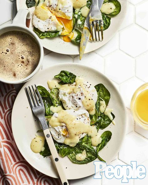 Kristin Cavallari Recipes, Eggs With Spinach, Camping Meal Planning, Recipe For Hollandaise Sauce, Camping Meal, Wilted Spinach, Eating Breakfast, Clean Eating Breakfast, Kristin Cavallari