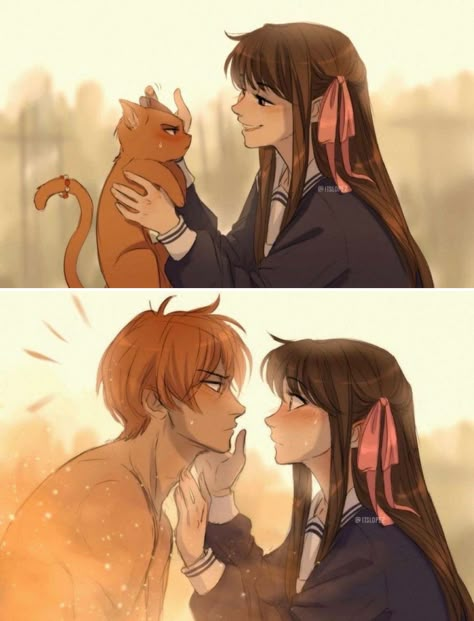 Fruit Basket Fan Art, Tohru X Kyo, Kyo Tohru, Kyo X Tohru, Fruits Basket Kyo, Fruits Basket Manga, Kyo And Tohru, Romance Animes, Kyo Sohma