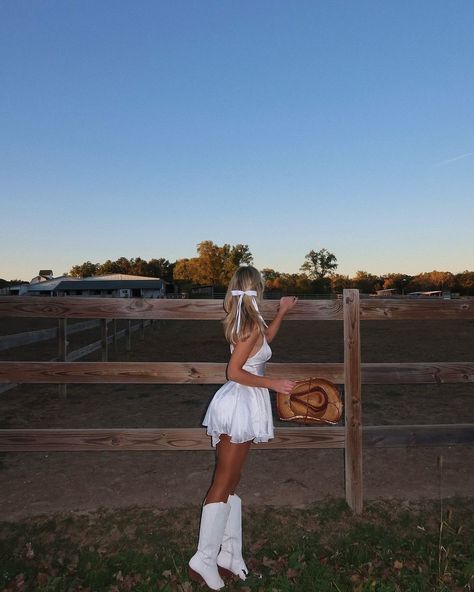 @leximars in our Regina Crepe Satin Dress Rodeo Birthday Outfit, White Western Outfit, Rancho Party, Cowgirl Party Outfit, Elegant Cowgirl, Cowgirl Birthday Outfit, Tyler Hubbard, Rodeo Birthday, Cowgirl Birthday