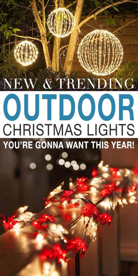 New & Trending Outdoor Christmas Lights You're Gonna Want This Year! Outdoor Christmas Light Displays, Cozy Lights, Holiday Lights Outdoor, Solar Christmas Lights, Lights Aesthetic, Diy Christmas Lights, Hanging Christmas Lights, Christmas House Lights, Sweater Ideas