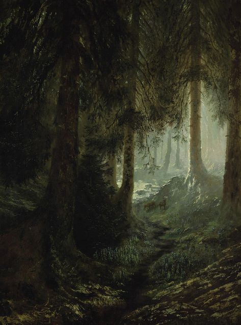 Gustave Doré (1832-1883) | Deer in a forest landscape | Flickr Forest Spirits, Magic Places, Gustave Dore, Celtic Mythology, History Art, Forest Painting, Forest Art, Landscape Drawings, Old Paintings