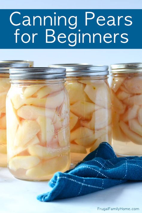 Canning Pears For Beginners, Light Syrup For Canning Pears, Peeling Pears For Canning, Pears In Syrup Recipe, How To Peel Pears, Canning Pears In Light Syrup, Canning Pears Easy, Can Pears Recipes Easy, Canning Pears Recipes