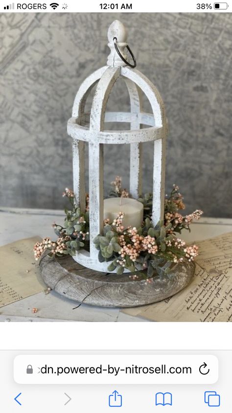 White Lantern Centerpieces, Vintage Lantern Decor, Wood Lantern Centerpiece, Candle Holder Lantern, Floral Candle Rings, Wooden Pillars, Wedding Home Decor, White Lanterns, Elegant Country