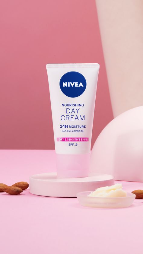 Our Essentials range includes a 24 hour moisturiser to nourish your face all day and night.  #NIVEA #essentials #nourishing #skincare #face #skincareproduct #dryskin #beautyhacks #skincaretips #moisturiser Dry Sensitive Skin, Day Cream, Spf 15, Day And Night, Almond Oil, Beauty Care, Dry Skin, Beauty Skin, Skin Care Tips