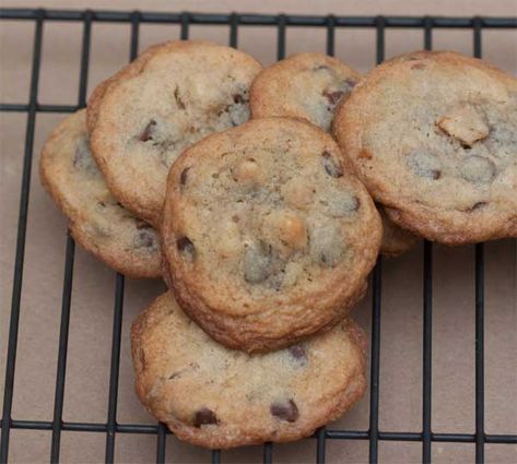 When I first found this cookie recipe, I had a few reservations. It’s made with shortening rather than butter, calls for a half cup of mayonnaise, and uses cake flour instead of all-purpose. Would I miss the flavor of real butter? Would the mayonnaise make them cakey? And I like a cookie with some structure,...Read More » Mayonnaise Cookies Recipe, Chocolate Chip Oatmeal Cookies Healthy, Toll House Chocolate Chip, Chocolate Chip Pudding Cookies, Cookie Recipes Unique, Easy Chocolate Chip Cookies, Peanut Butter Chocolate Chip Cookies, Cookie Spread, Chewy Chocolate Chip