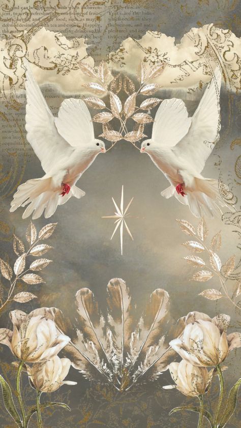 Dove Wallper, White Dove Aesthetic, Doves Aesthetic, Christmas Aesthetic Vintage, Dove Aesthetic, Dove Artwork, Second Day Of Christmas, Dove With Olive Branch, Two Turtle Doves