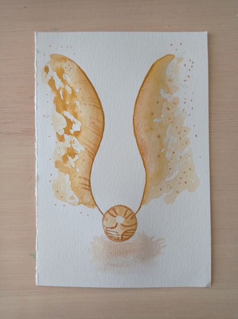 Snitch dorada Harry Potter Watercolor, Harry Potter Sketch, Harry Potter Journal, Harry Potter Golden Snitch, Harry Potter Painting, Harry Potter Ron Weasley, Cute Harry Potter, Harry Potter Birthday Party, Golden Snitch