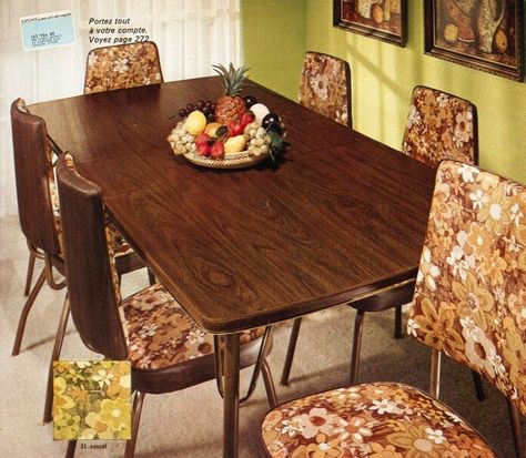 1970's Flower Power Dinette Set ❤ Please visit my Facebook page at: www.facebook.com/jolly.ollie.77 Hope Decor, 1970s Kitchen, Osage County, 1970s Home, 70s Decor, Dinette Sets, Vintage Decoration, Retro Baby, Vintage Products