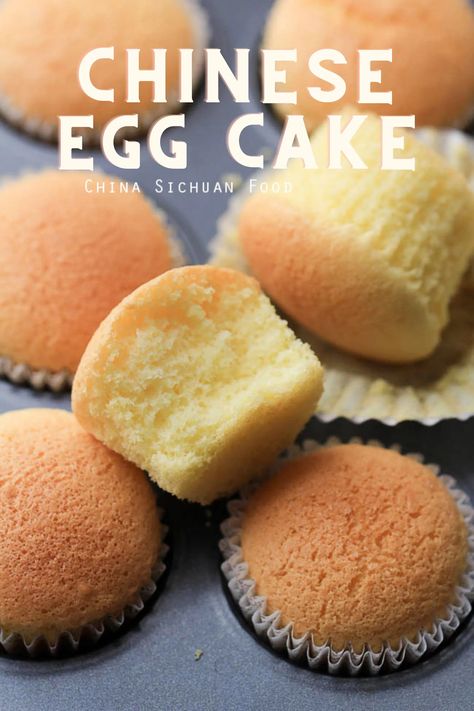 Chinese Sponge Cake Recipe, Chinese Sponge Cake, Mini Eggs Cake, Crazy Cake Recipes, Yema Cake, Sponge Cake Recipe, Chinese Egg, Cake Calories, Chinese Stir Fry