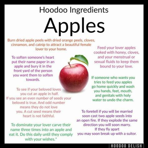 Apples Crossroads Hoodoo, Hoodoo Curse Spell, Hoodoo Ingredients, Hoodoo Delish, Hoodoo Conjure Rootwork, Hoodoo Rootwork, Hoodoo Magic, Hoodoo Conjure, Hoodoo Spells