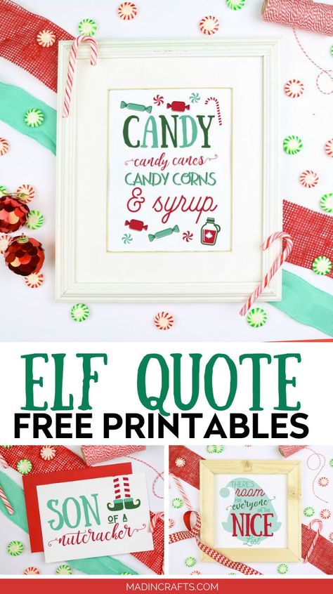 ELF QUOTE PRINTABLES FOR CHRISTMAS #christmas #printable #elf #elfquotes #elfmovie Buddy The Elf Printables Free, Buddy The Elf Quotes Printables Free, Elf Sayings And Quotes, Elf Christmas Cards Handmade, Elf Quote Shirts, Elf Movie Svg Free, Elf Quote Christmas Shirts, Elf Printables Free, Buddy The Elf Quotes