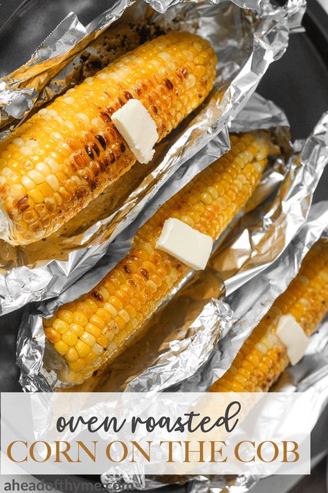 Roasted Corn On The Cob, American Meals, Resep Vegan, Oven Roasted Corn, Potato Slices, Soup Appetizers, American Recipes, Delicious Snacks, Roasted Corn