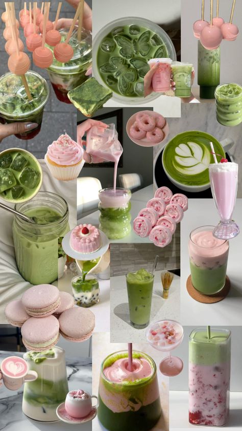 strawberry matcha :p Strawberry Matcha, Matcha Drink, Pretty Drinks, Food Goals, Matcha Latte, Green And Pink, Food Obsession, Interesting Food Recipes, Bubble Tea