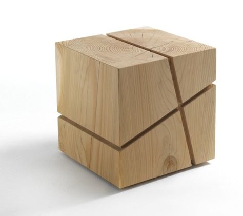 Geometric Log Coffee Table, Pouf Design, Wood Art Projects, Urban Furniture, Diy Holz, Low Stool, Wood Stool, Into The Wood, Wooden Stools