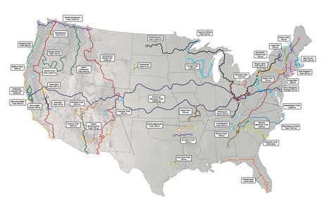 Backpacking Trails, Long Trail, Hiking Map, America Map, Thru Hiking, Pacific Crest Trail, Long Walk, Triple Crown, Hiking Tips