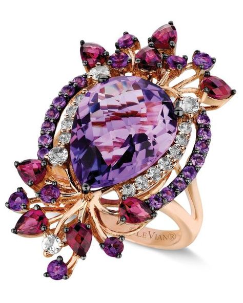 Le Vian Multistone Ring In 14k Rose Gold (8 Ct. T.w.) in Pink - Lyst Strawberry Rose, Strawberry Roses, Jewelry Catalog, Le Vian, Purple Jewelry, Silver Gemstone Jewelry, Ring Rose Gold, Fantasy Jewelry, Multi Stone Ring