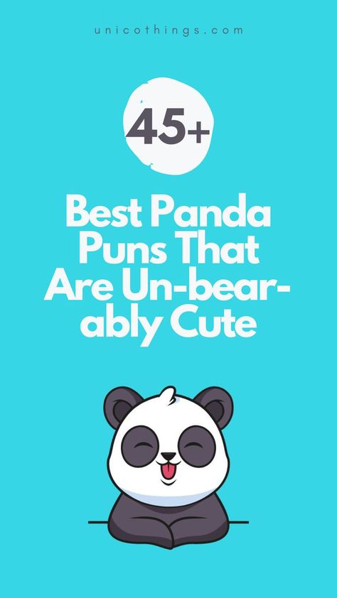 Get ready for pandemonium of laughter with these funny and hilarious Panda puns that will add a bamboo-filled twist to your day and let the laughter roar. Bear Puns, Panda Puns, Witty Comebacks, Double Entendre, Animal Puns, Smile On, Animal Cards, Cute Panda, Panda Bear