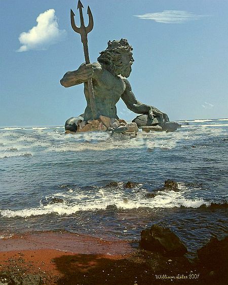 Neptune God of the Sea - Statue by William Liles. Statues In Water, Posiden Statues, Neptune God Of The Sea, Ocean God, Neptune God, Italian Statues, Underwater Sculpture, Sea God, Statue Tattoo