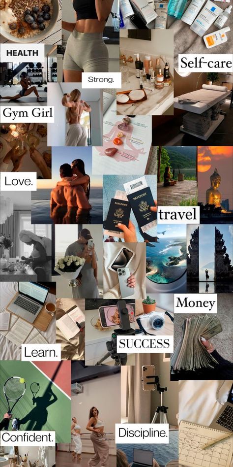 Vision Board Themes, Vision Board Collage, Manifesting Vision Board, Vision Board Examples, Life Goals Future, Vision Board Images, Vision Board Wallpaper, Career Vision Board, Vision Board Photos